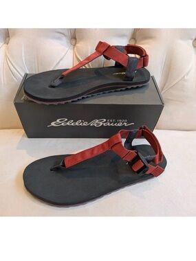 Eddie Bauer Red and Black Strap Sport Sandals